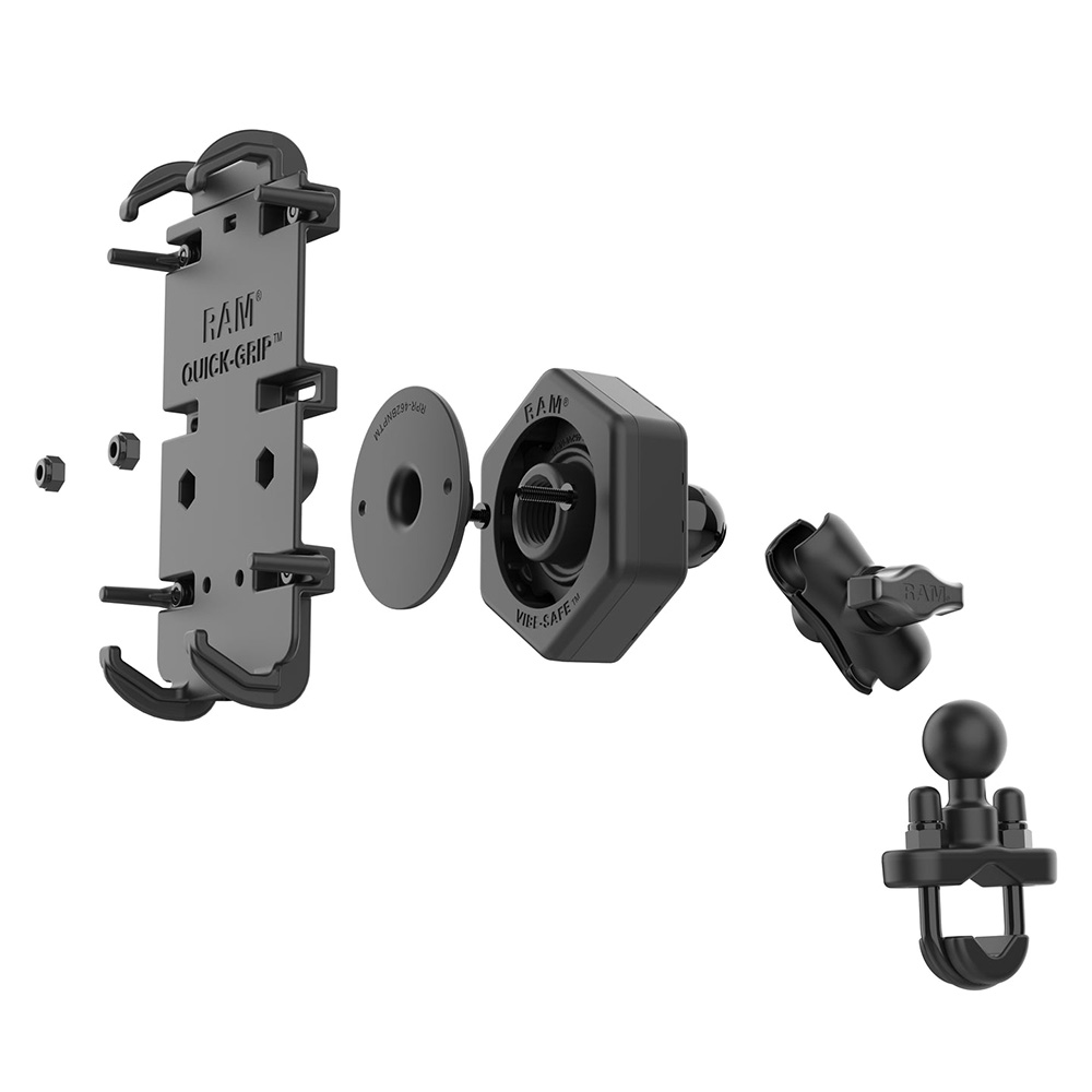 RAM Mount RAM&reg; Quick-Grip&trade; XL Phone Mount w/Vibe-Safe&trade; &amp; U-Bolt Base - Short 3