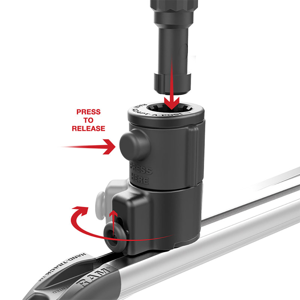 RAM Mount RAM&reg; Tube Jr.&trade; Holder w/Universal Adapt-A-Post&trade; Track Base - 6" Post 3