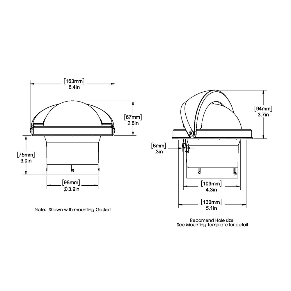 Ritchie SS-2000 SuperSport Compass - Flush Mount - Black 2