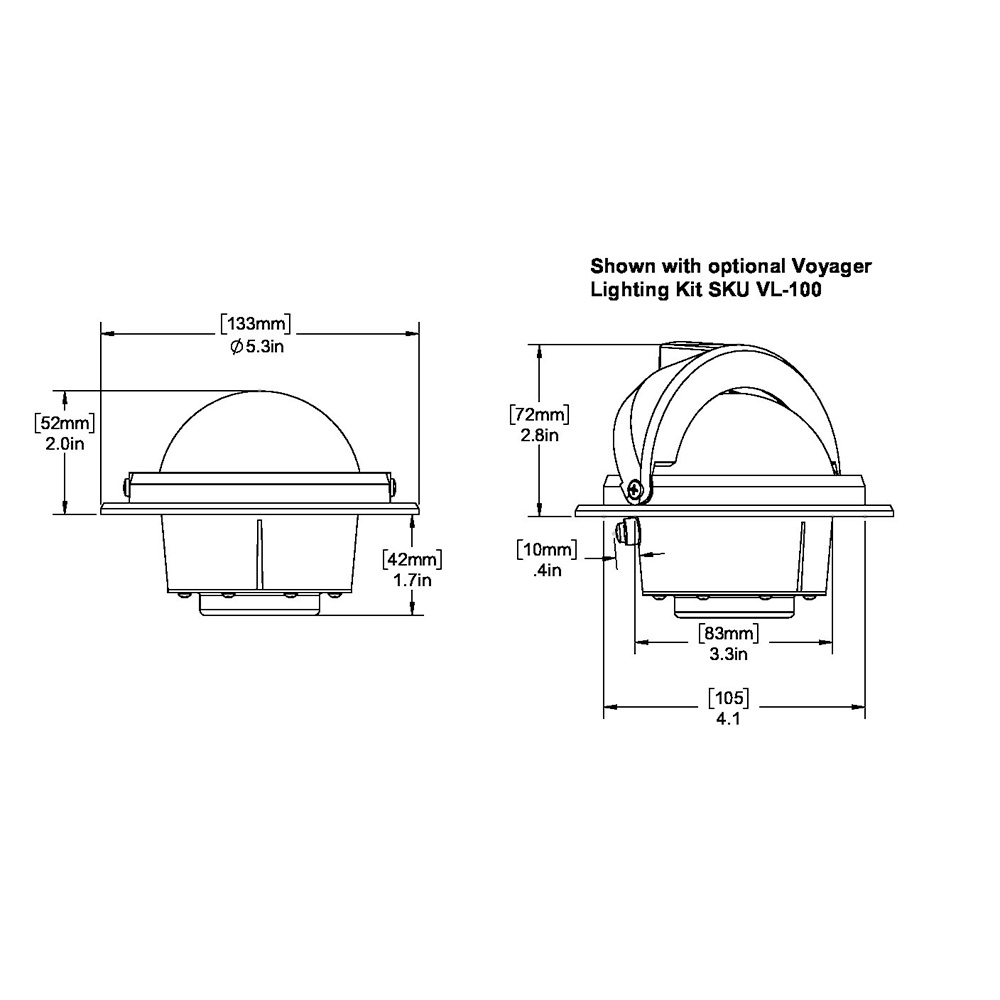 Ritchie RU-90 Voyager Compass - Flush Mount - Black 2