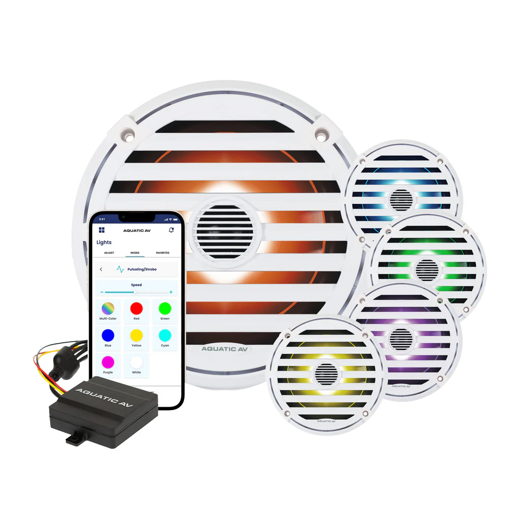 Aquatic AV ELITE 6.5" RGB Speakers - White - Pair 2