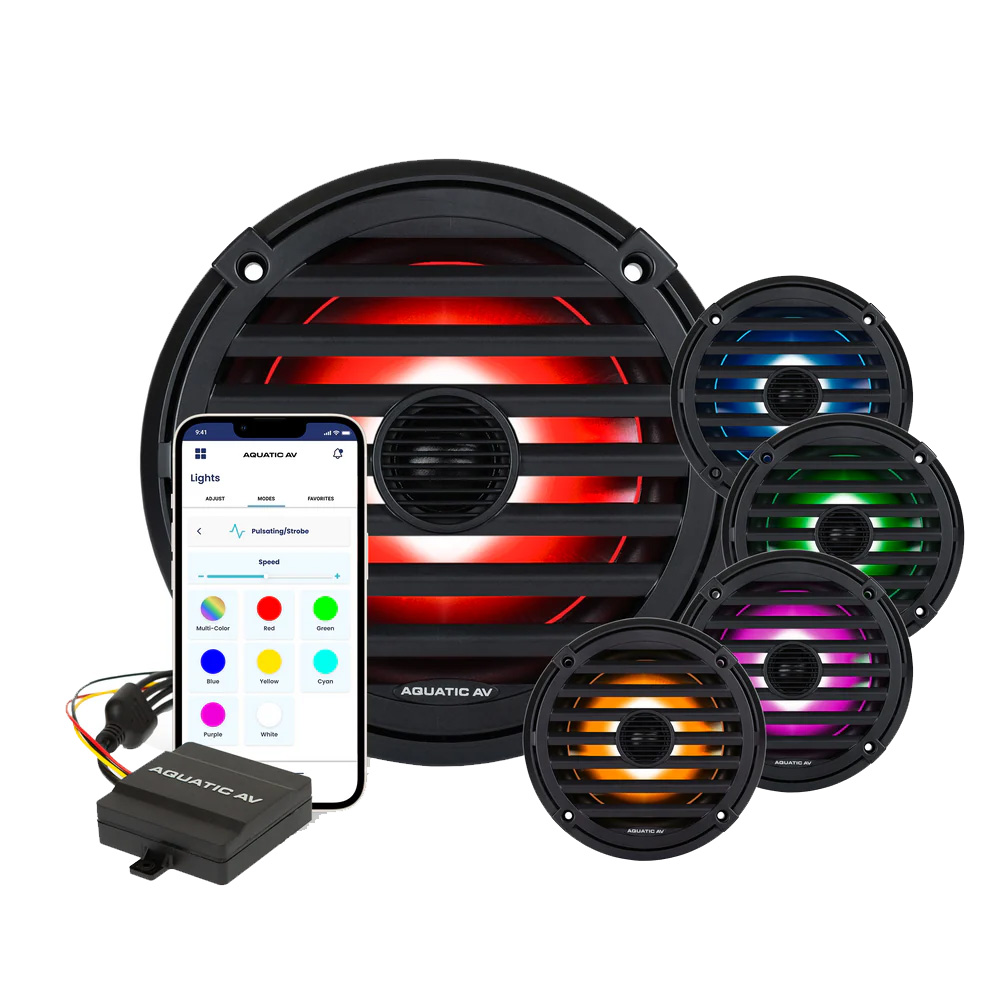 Aquatic AV ELITE 6.5" RGB Speakers - Black - Pair 2