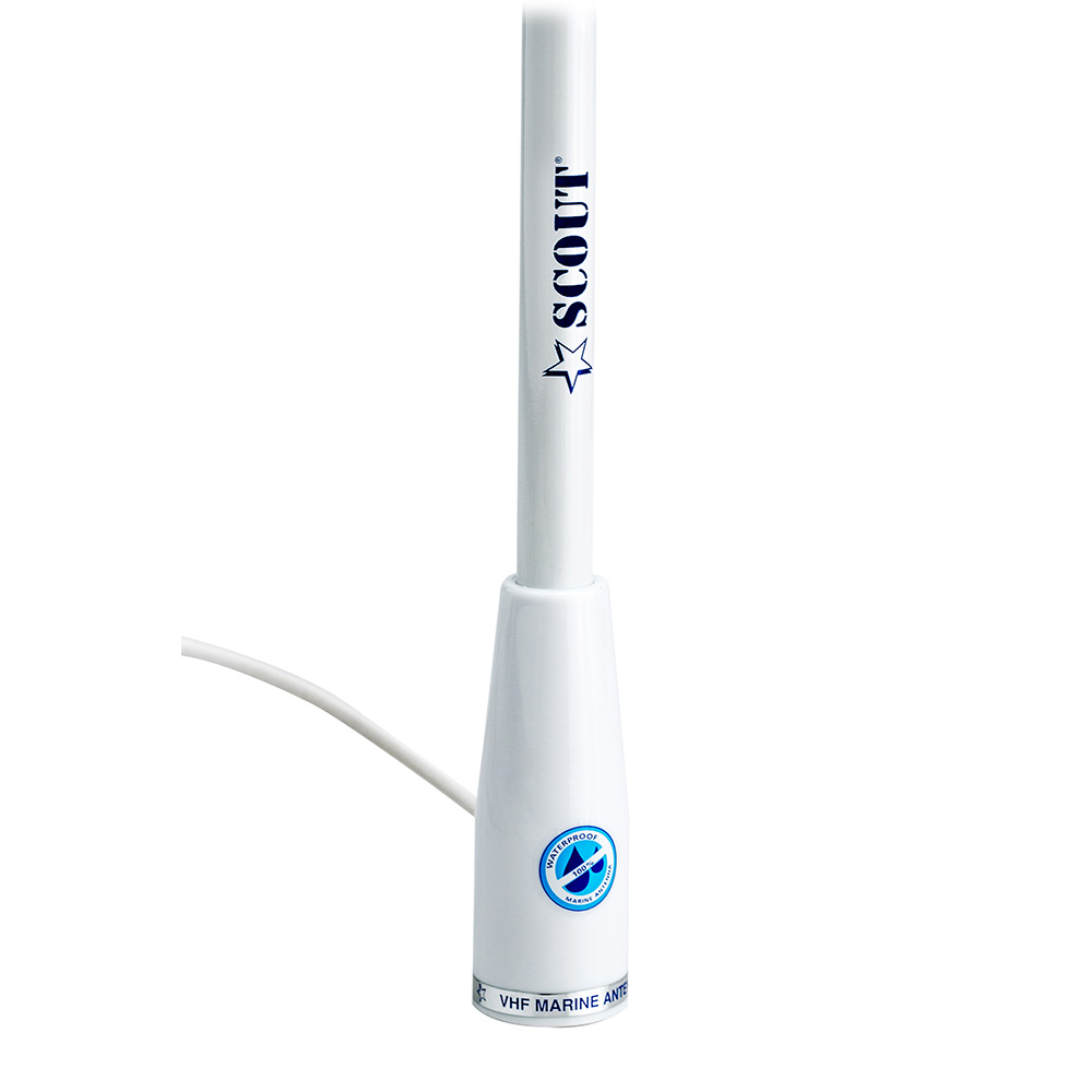 Scout 5' White VHF Antenna 3dB Nylon Ferrule w/5M RG-58 Coax KS-22 2