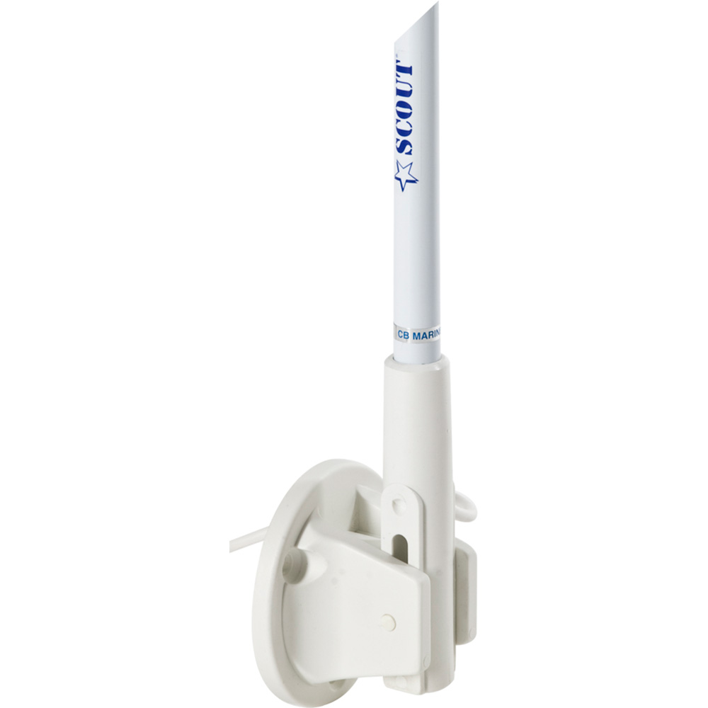 Scout 5' White VHF Antenna 3dB Lift &amp; Lay Mount w/5M RG-58 2