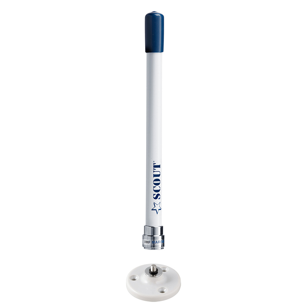 Scout 9" Stubby White VHF Antenna w/Quick Mount Includes 5M RG-58, Mount &amp; Integrated Connector KS-10 2