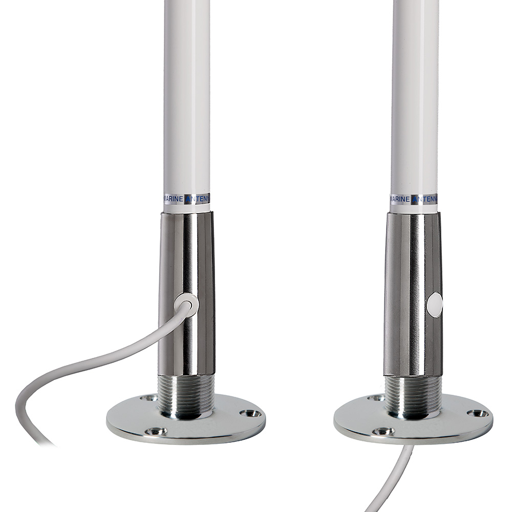 Scout Titan Series 4' White VHF Antenna 3dB Stainless Steel Ferule w/5M RG-58 Includes PL-259 3