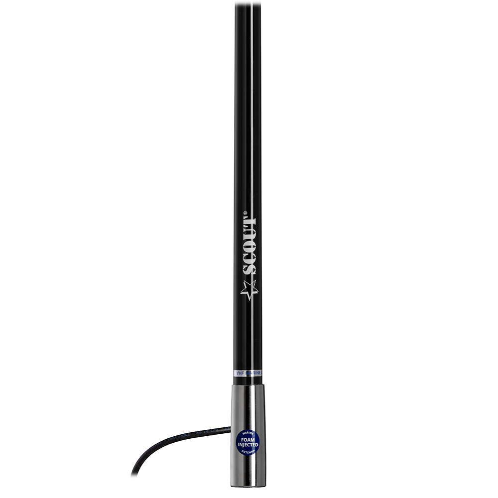 Scout Titan Series 4' Black VHF Antenna 3dB Stainless Steel Ferule w/5M RG-58 Includes PL-259 2