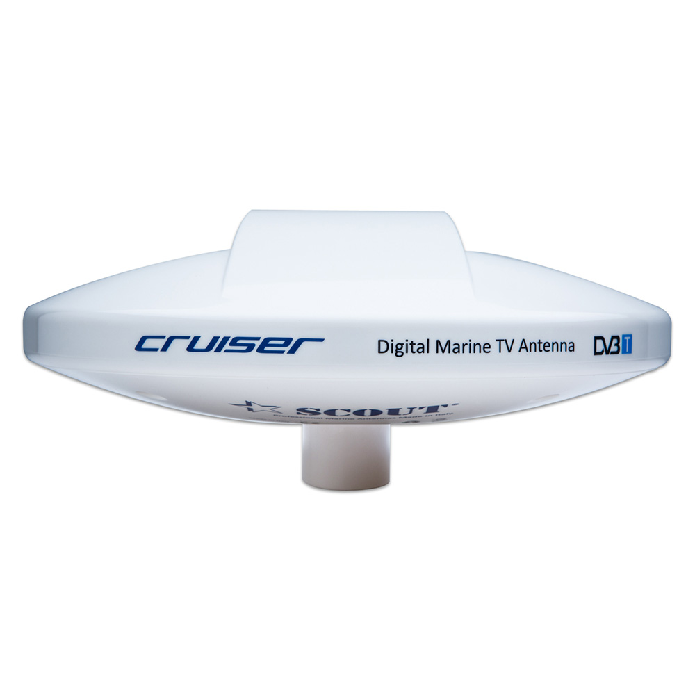 Scout Cruiser 10" White TV Antenna Omnidirectional w/20M, 75 ohms, Cable 2