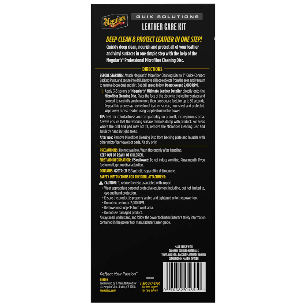 Meguiar's Quik Solutions Leather Care Kit 2
