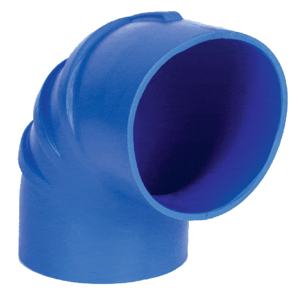 Trident Marine 5" ID 90 Degree Blue Silicon Wet Exhaust Elbow 2