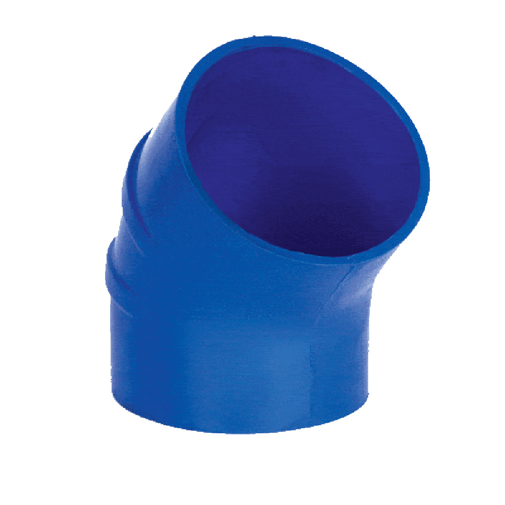 Trident Marine 5" ID 45 Degree Blue Silicon Wet Exhaust Elbow 2