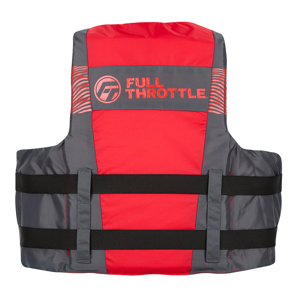 Full Throttle Adult Nylon Life Jacket - 4X/7X - Black/Red 2