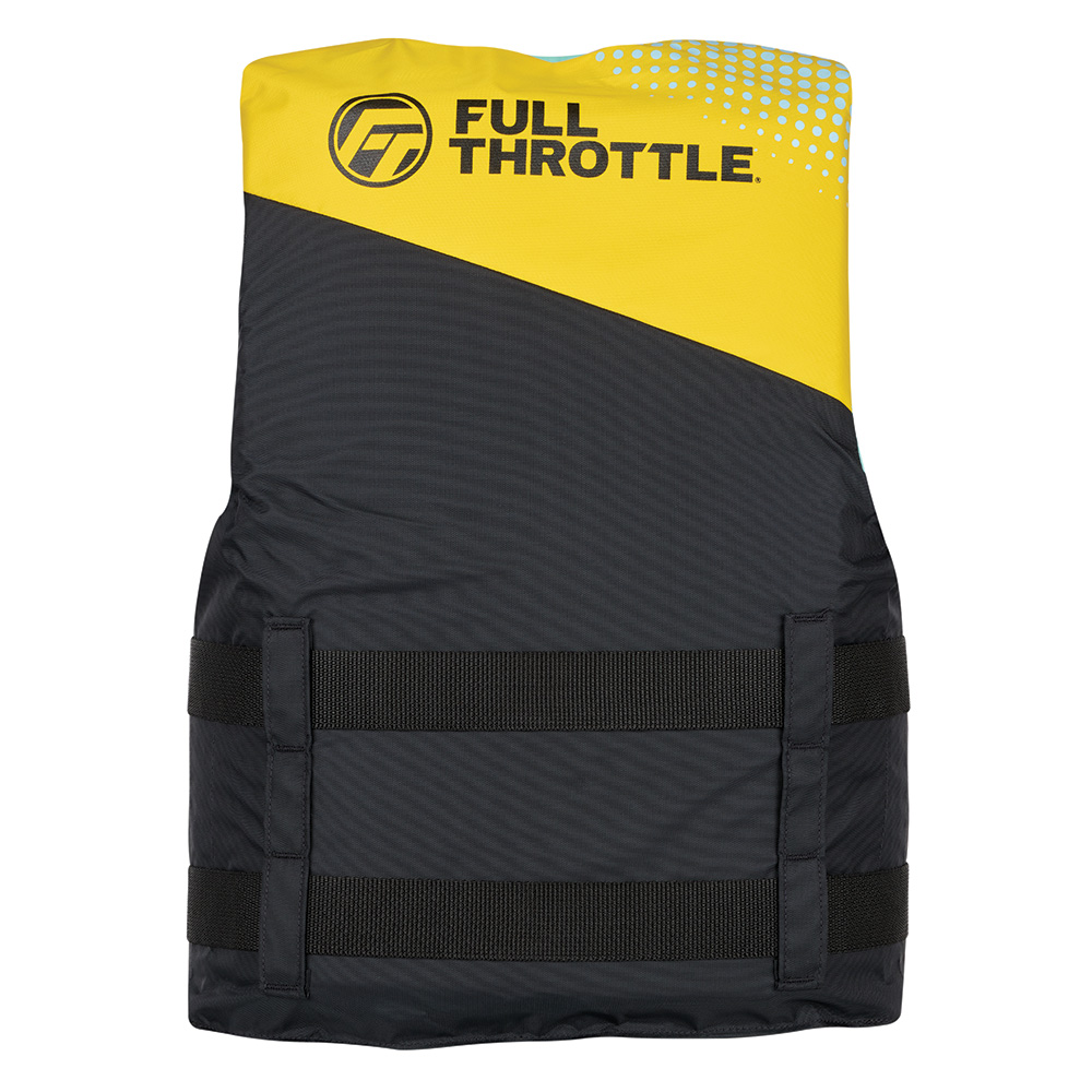 Full Throttle Teen Nylon Life Jacket - Yellow/Black 2