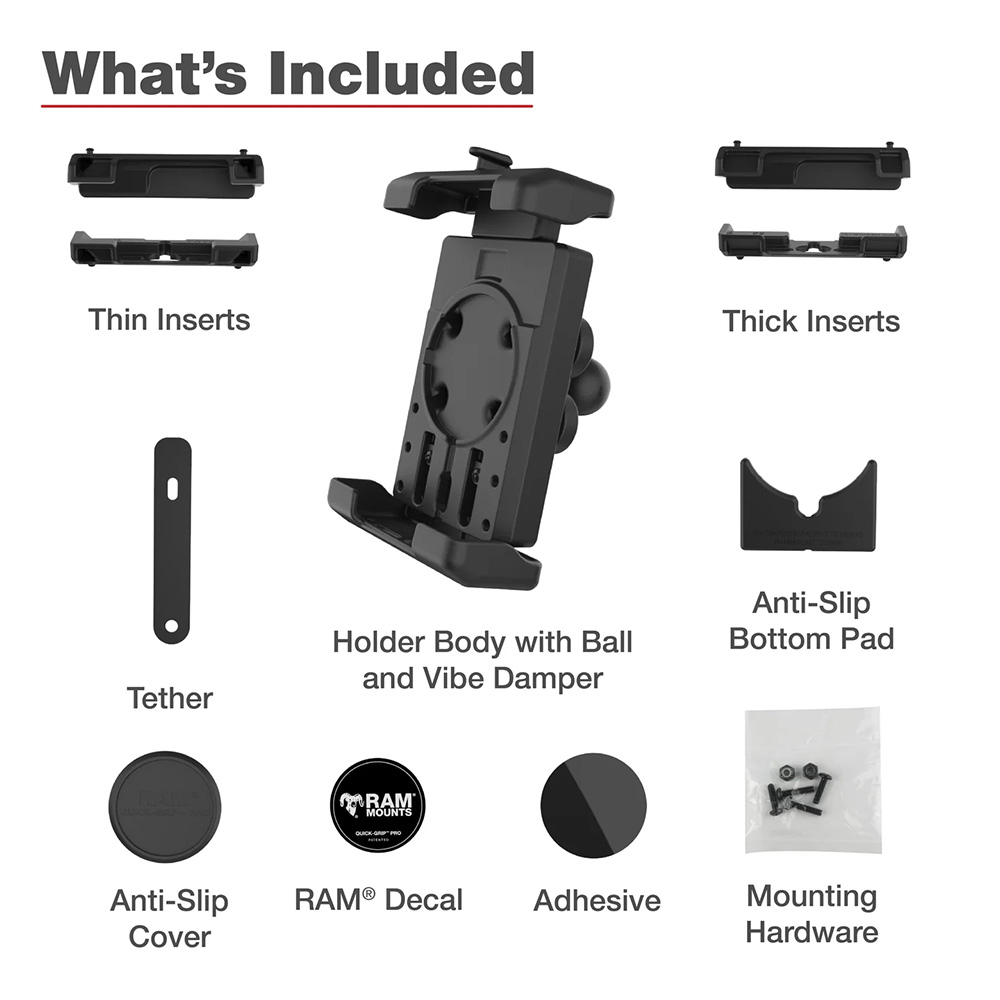 Ram Mount RAM&reg; Quick-Grip&trade; Pro XL Phone Holder w/Ball &amp; Vibration Damper 2