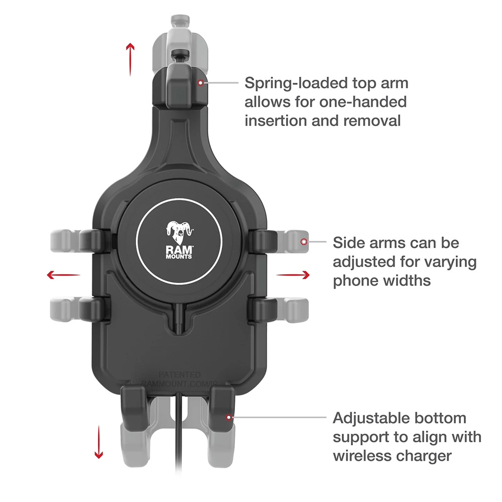 Ram Mount RAM&reg; Quick-Grip&trade; Pro w/Ball &amp; Qi2 15W Wireless Charger 2