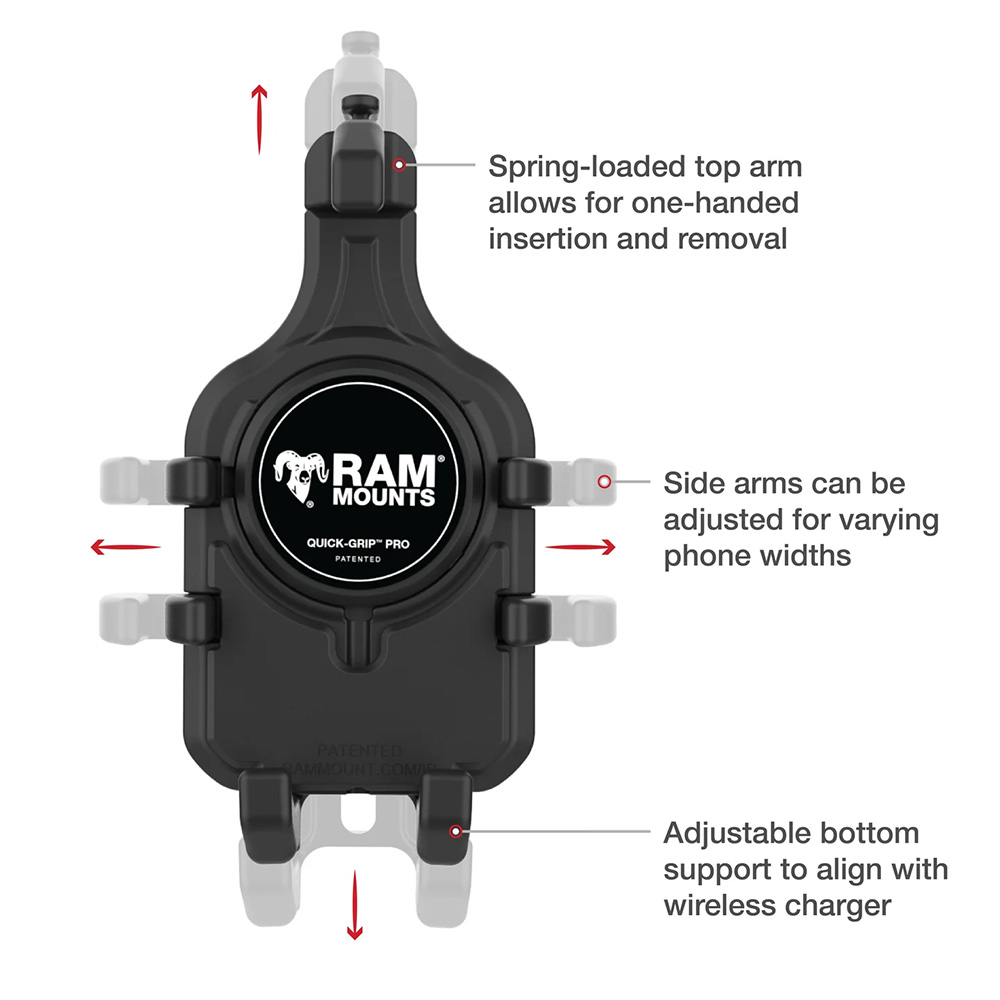Ram Mount RAM&reg; Quick-Grip&trade; Pro Phone Holder w/Ball &amp; Vibration Damper 3
