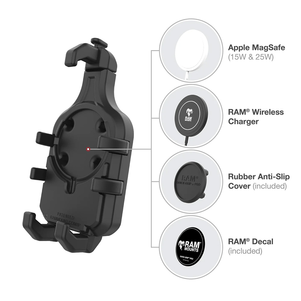 Ram Mount RAM&reg; Quick-Grip&trade; Pro Phone Holder w/Ball &amp; Vibration Damper 4
