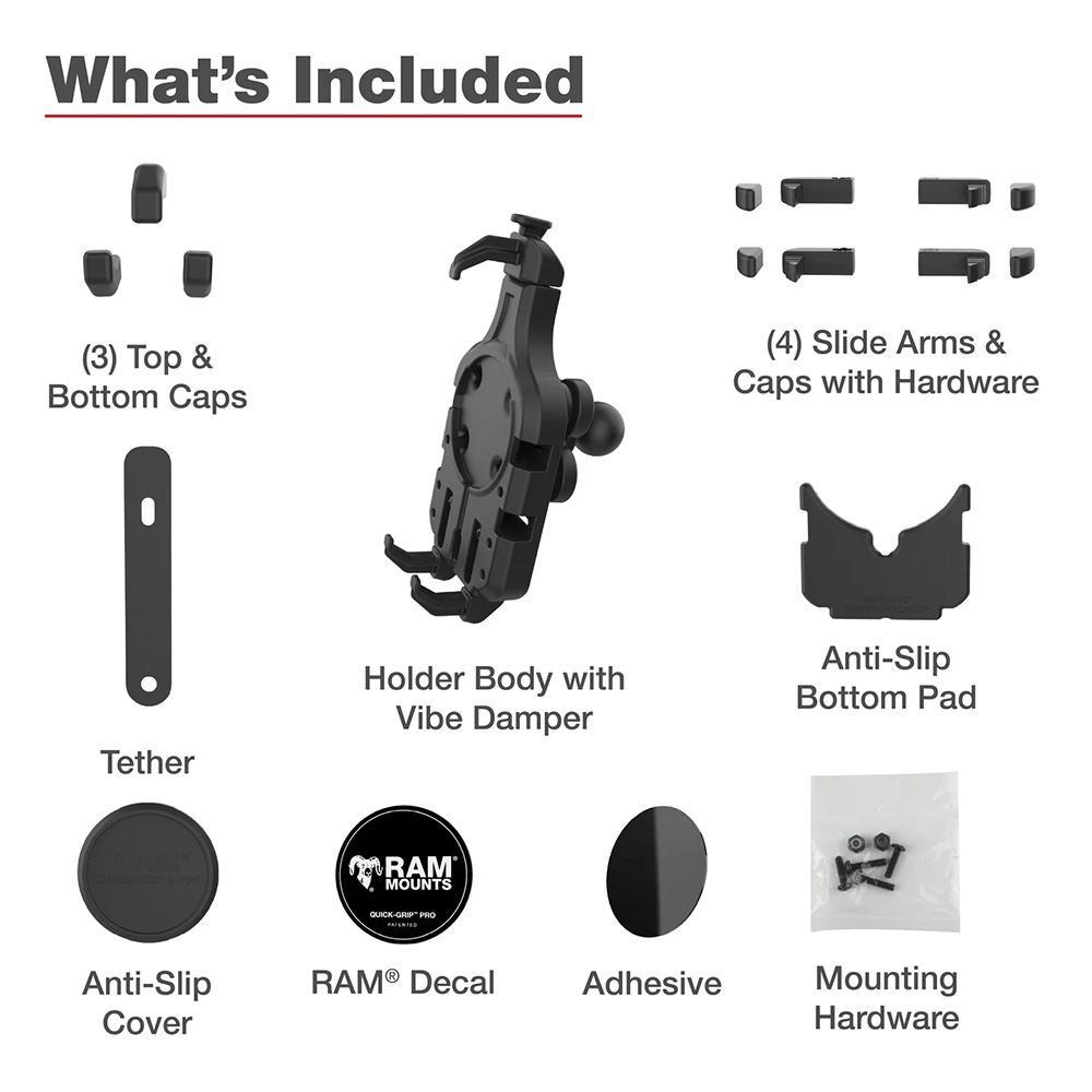 Ram Mount RAM&reg; Quick-Grip&trade; Pro Phone Holder w/Ball &amp; Vibration Damper 5