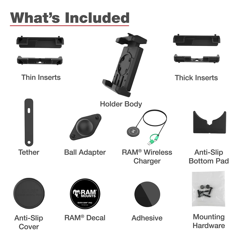 Ram Mount RAM&reg; Quick-Grip&trade; Pro XL w/Ball &amp; Qi2 15W Wireless Charger 5