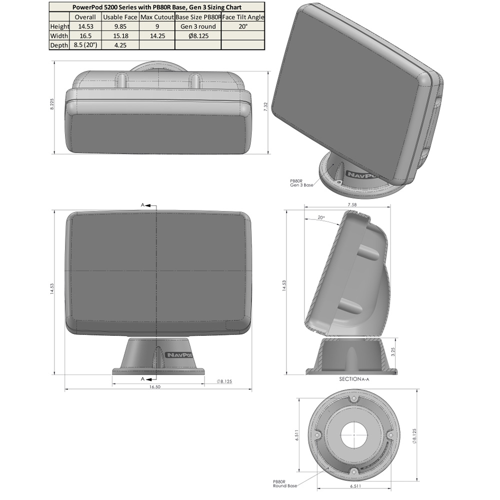 NavPod PowerPod Pre-Cut f/Garmin GPSMAP 9013/9013xsv/9213/9213xsv 2
