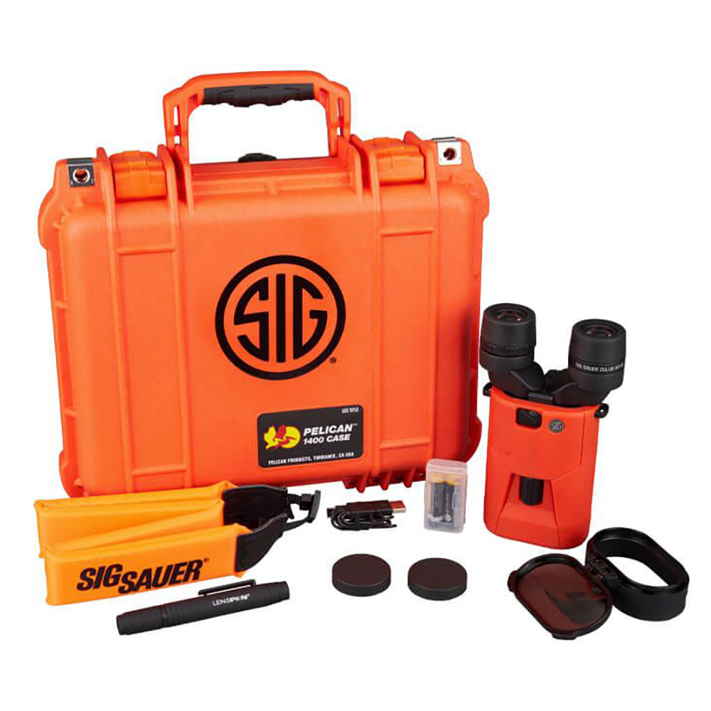 SIG SAUER ZULU6&trade; HDX Stabilized Marine Binocular w/Polarized Flip Lens - 16x42mm - Orange 4