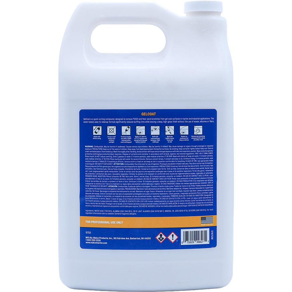 Malco GelCoat Compound - 1 Gallon *Case of 4 2