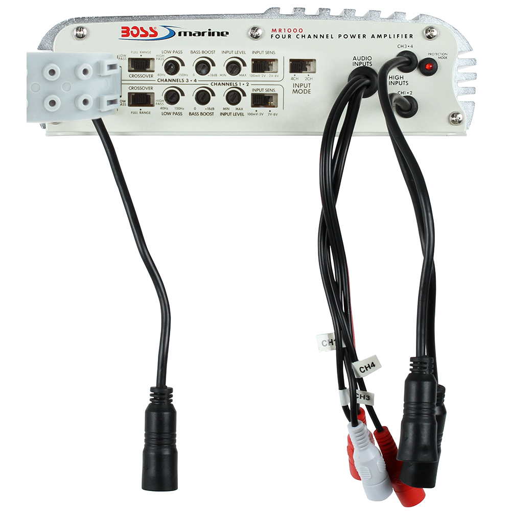 Boss Audio MR1000 Marine Power Amplifier 4-Channel MOSFET Bridgeable
