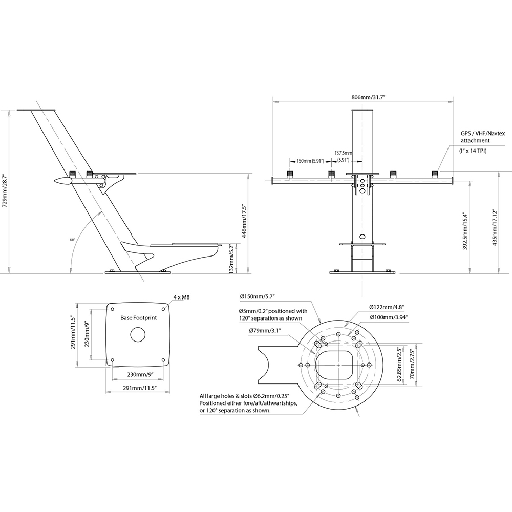Scanstrut Tapered Radar Mast 2
