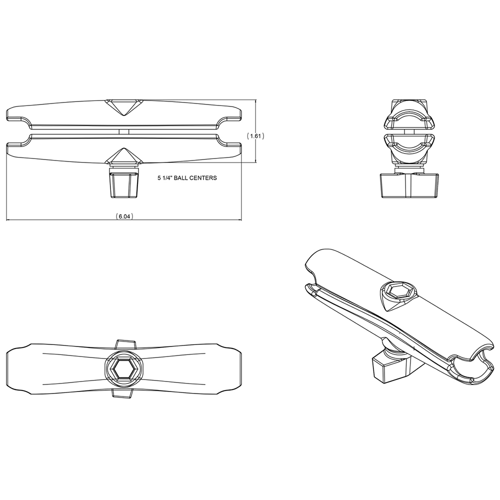 RAM Mount Long Double Socket Arm f/1" Ball Bases 3