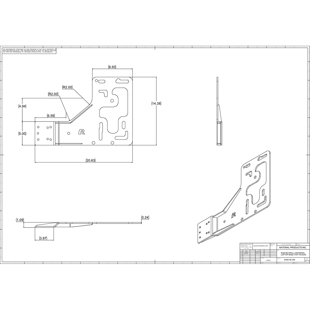 RAM Mount No Drill Vehicle Base f/Semi Trucks 2