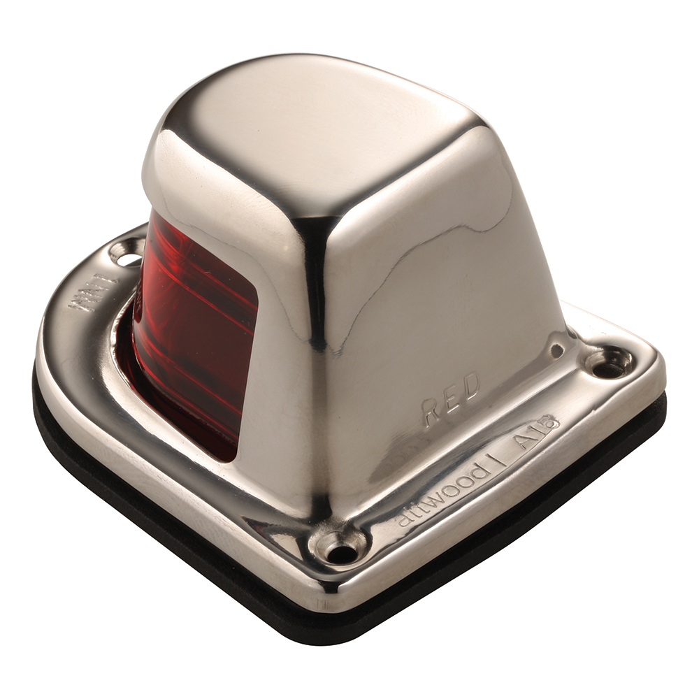 Attwood 1-Mile Deck Mount, Red Sidelight - 12V - Stainless Steel Housing
