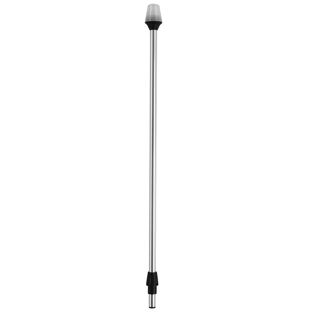 Attwood Frosted Globe All-Around Pole Light w/2-Pin Locking Collar Pole - 12V - 30&quot;