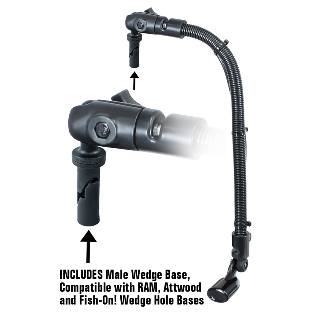 RAM Mount Transducer Arm Mount w/1" Ball Wedge - Compatible w/Scotty/Hobie 2