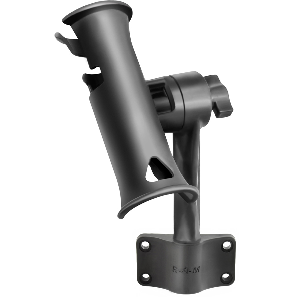 RAM Mount RAM Tube Jr. Fishing Rod Holder w/Standard 6" Length Post Spline & Bulkhead Mounting Base 2
