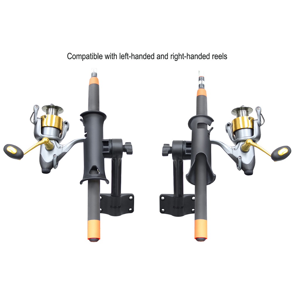 RAM Mount RAM Tube Jr. Fishing Rod Holder w/Standard 6" Length Post Spline & Bulkhead Mounting Base 4