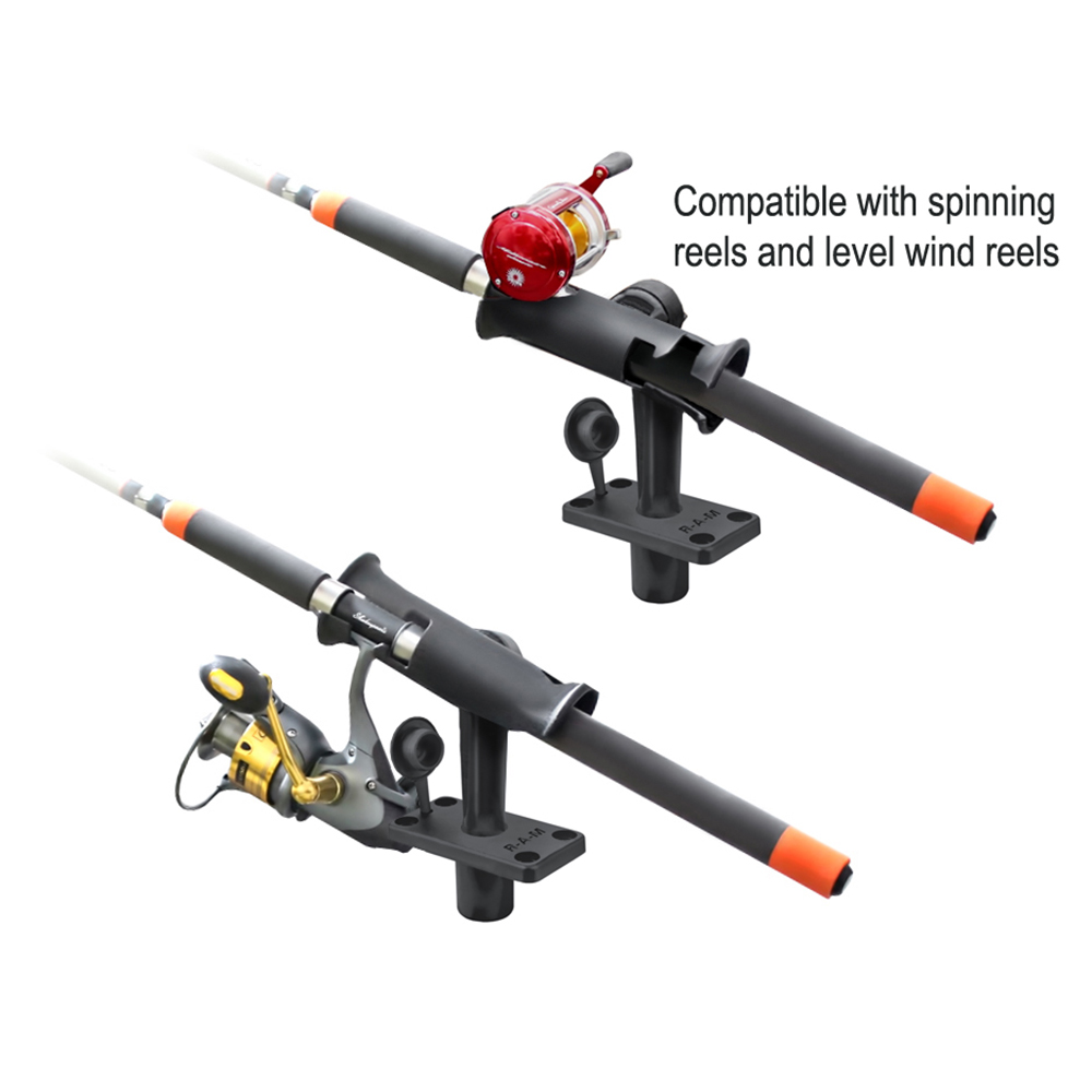 RAM Mount RAM Tube Jr. Rod Holder w/Short 4" Length Post Spline & Flush Mounting Base 3