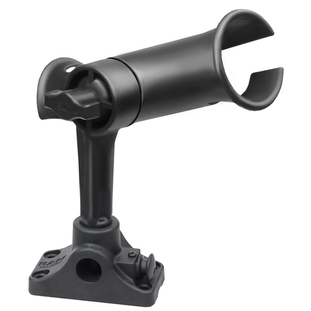 RAM Mount RAM Tube Jr. Fishing Rod Holder, Standard 4" Length Post Spline & Combo Bulkhead/Flat Surface Base w/Plunger 2