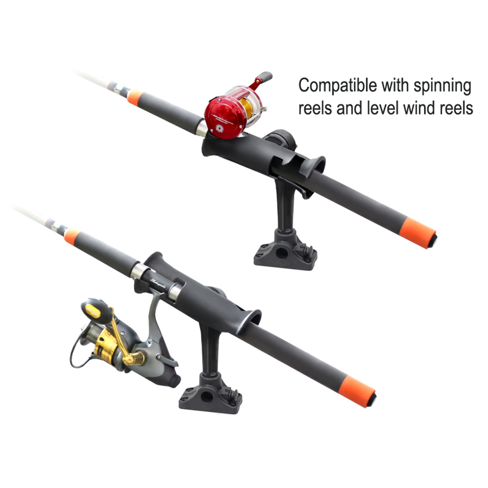 RAM Mount RAM Tube Jr. Fishing Rod Holder, Standard 4" Length Post Spline & Combo Bulkhead/Flat Surface Base w/Plunger 3