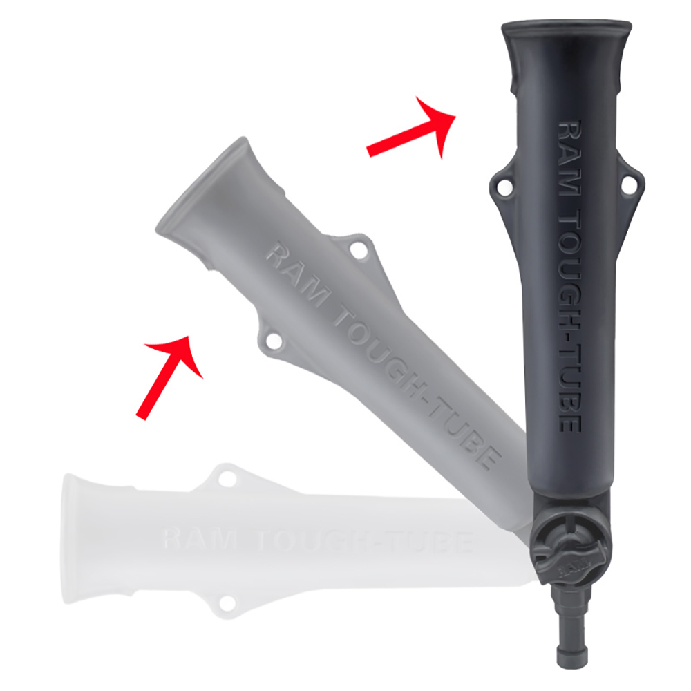 RAM Mount Tough-Tube Fishing Rod Holder w/3" Long Ratchet Spline Post Arm 2