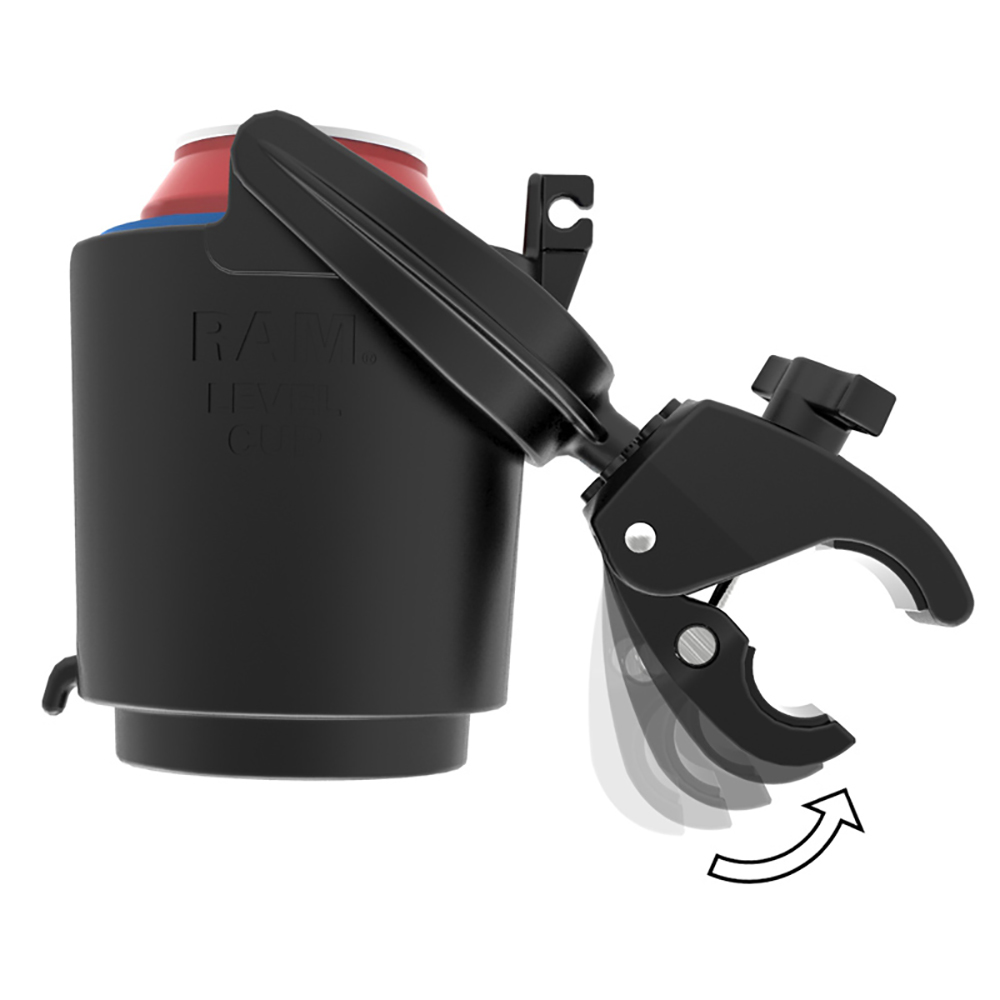 RAM Mount Tough-Claw Mount w/Self-Leveling Cup Holder 3