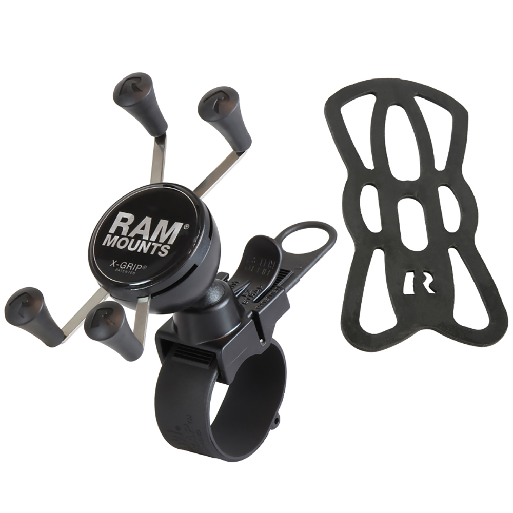 RAM Mount EZ-Strap Rail Mount w/Universal X-Grip Cell Phone Holder 2
