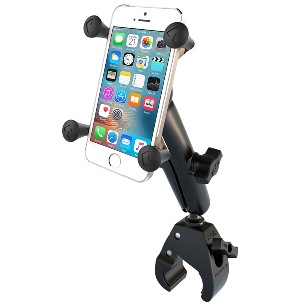 RAM Mount Universal Tough-Claw Base w/Long Double Socket Arm & Universal X-Grip&reg; Cell/iPhone Cradle 2