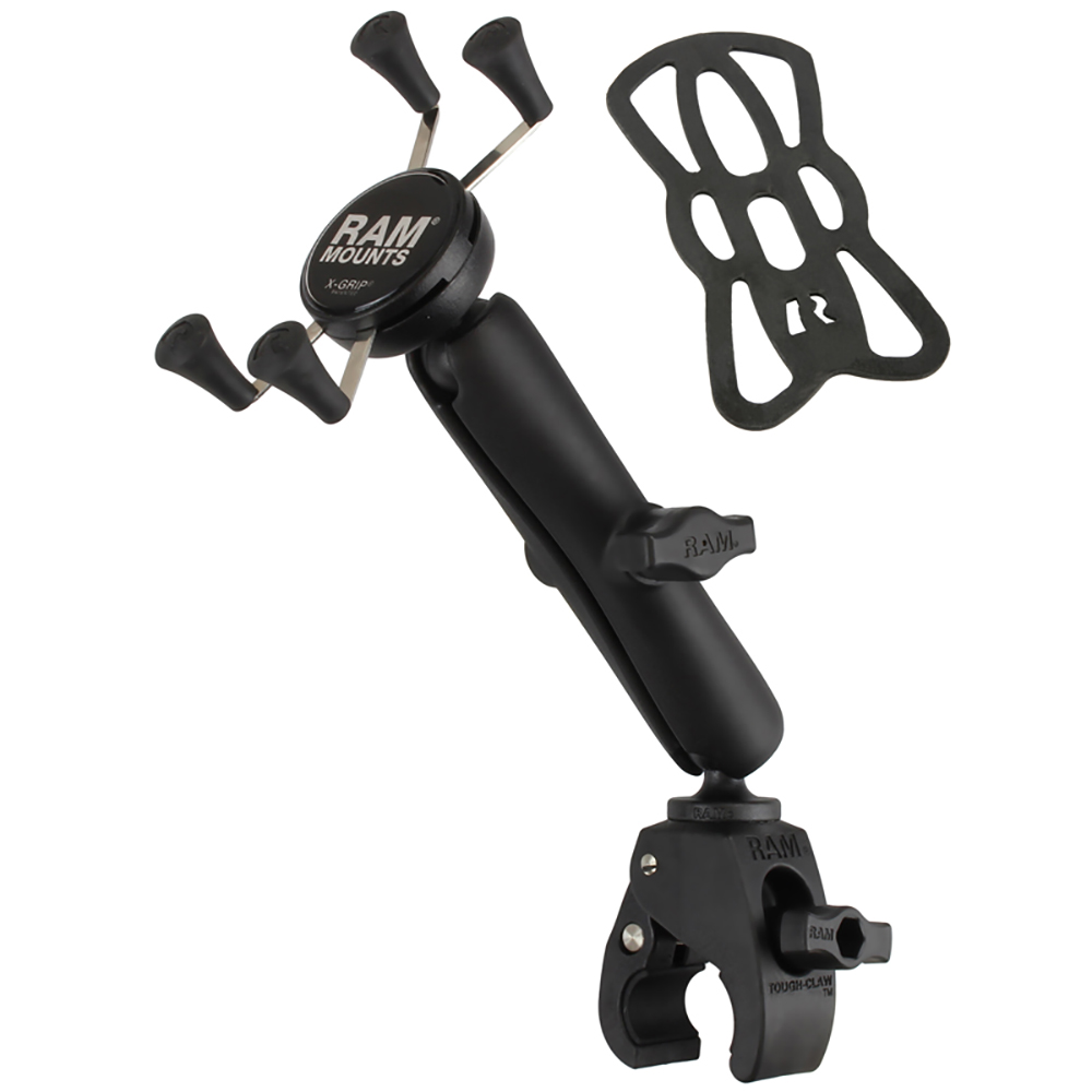 RAM Mount Universal Tough-Claw Base w/Long Double Socket Arm & Universal X-Grip&reg; Cell/iPhone Cradle 3
