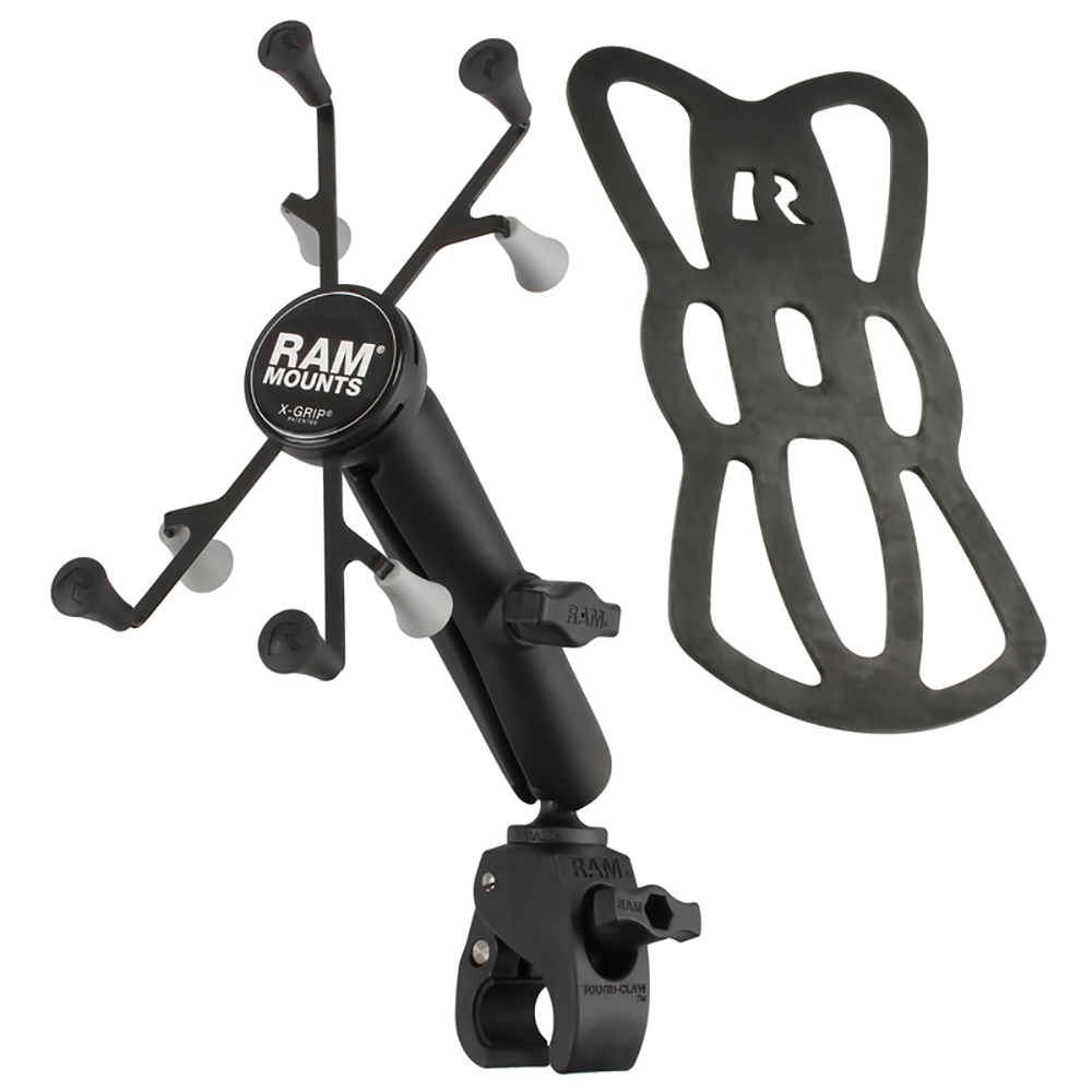 RAM Mount Tough-Claw Base w/Long Double Socket Arm & Universal X-Grip&reg; Cradle w/1" Ball f/7" Tablets 2
