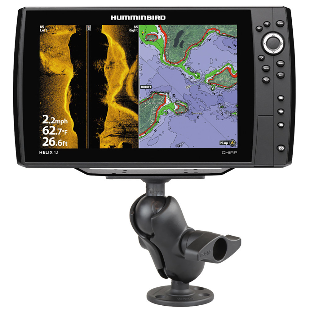 RAM Mount 2.25" Ball Mount w/3.68" Round Base & 2" x 5" Rectangular Base f/Humminbird HELIX 9, 10 & 12 2