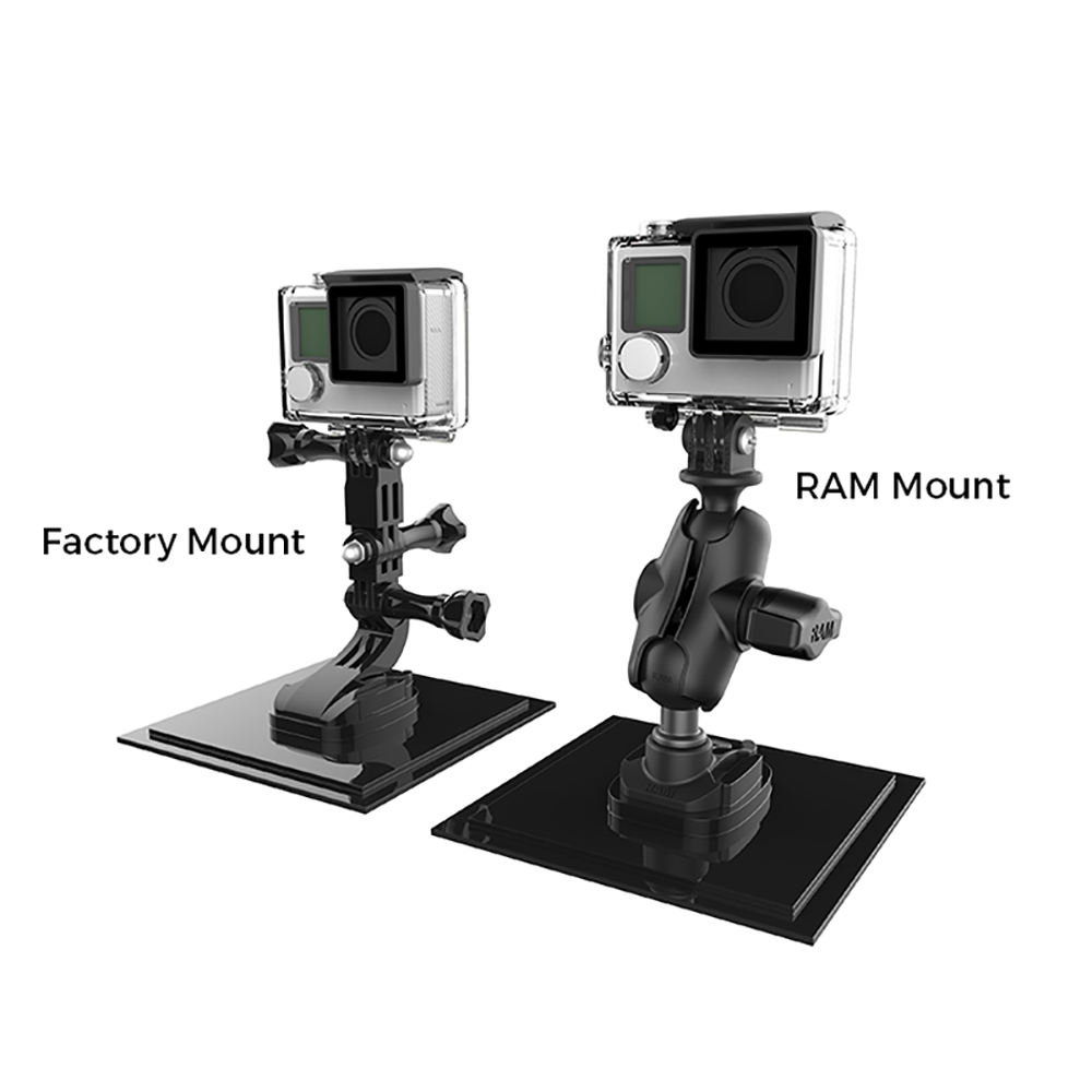 RAM Mount RAM 1" Ball Adapter for GoPro&reg; Bases with Short Arm and Action Camera Adapter 2
