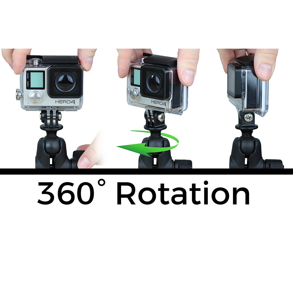 RAM Mount RAM 1" Ball Adapter for GoPro&reg; Bases with Short Arm and Action Camera Adapter 3