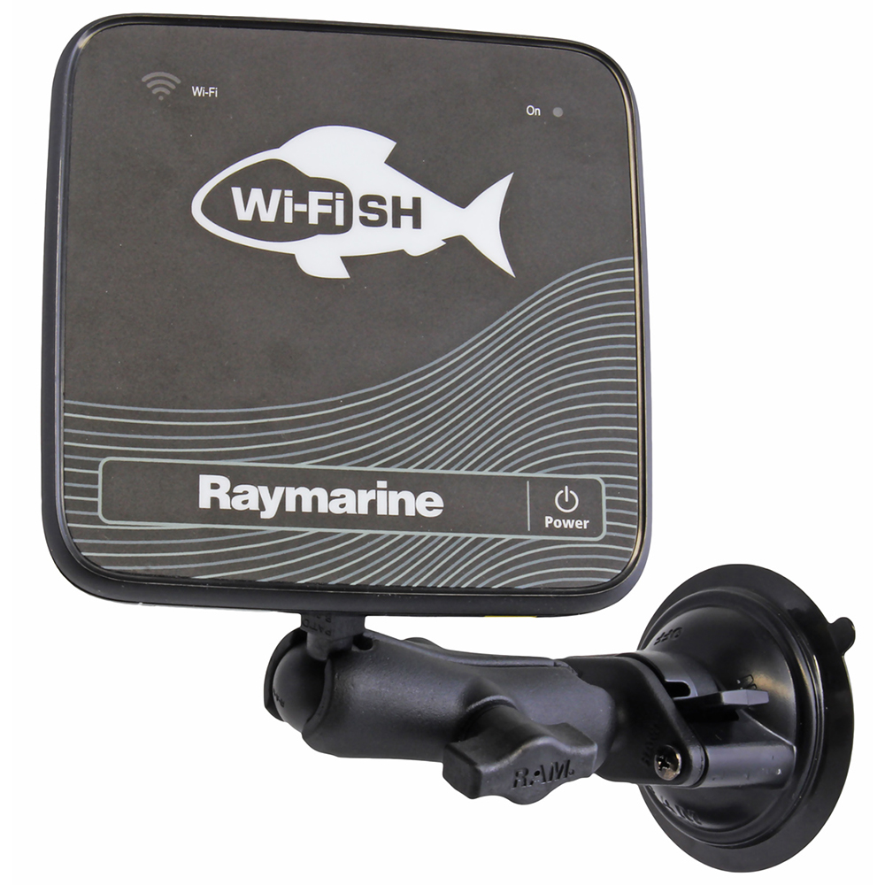 RAM Mount Suction Cup Mount w/1" Ball, including M6 X 30 SS HEX Head Bolt, f/Raymarine Dragonfly-4/5 &amp; WiFish Devices 2