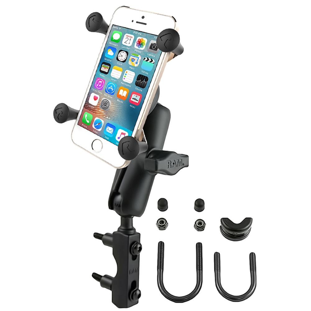 RAM Mount Combination Brake/Clutch Reservoir U-Bolt Mount w/Universal X-Grip&reg; Cell/iPhone Cradle 2