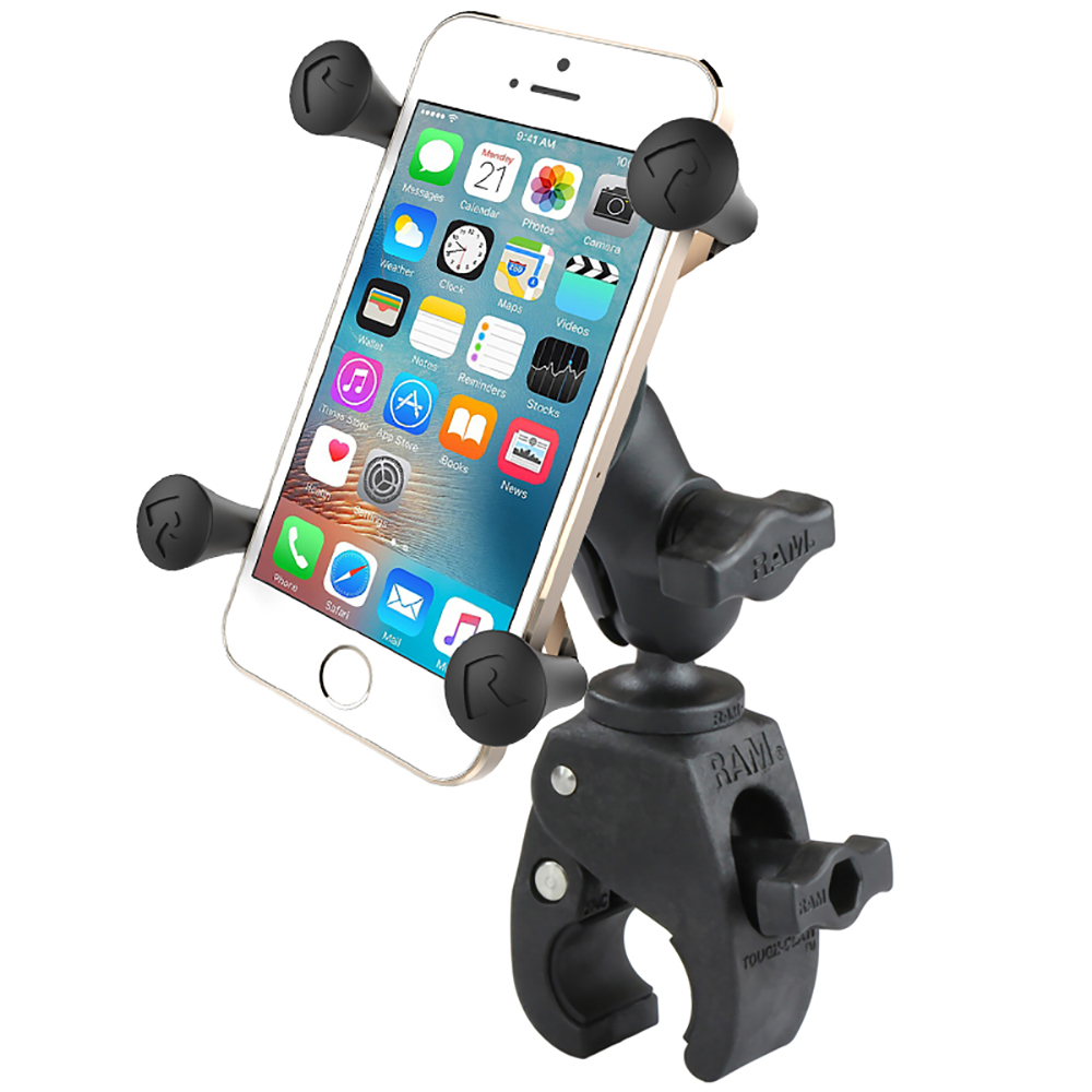 RAM Mount Small Tough-Claw&trade; Base w/Short Double Socket Arm and Universal X-Grip&reg; Cell/iPhone Cradle 2